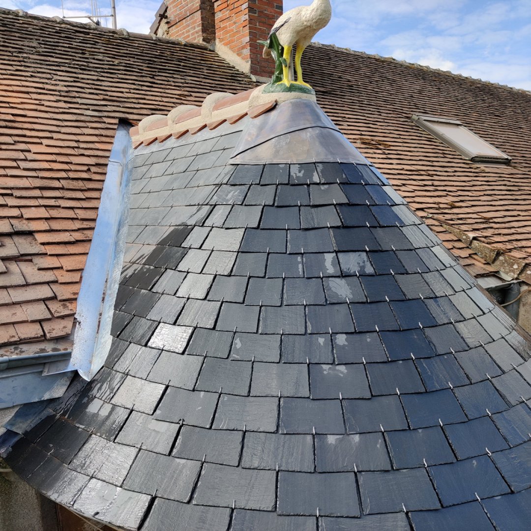 toiture en tuile ardoise zinc